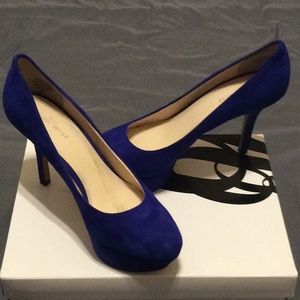 Cobalt Blue Suede Platform Pumps